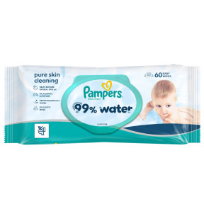 Влажные салфетки для детей Pampers 99% Water, 60 шт.